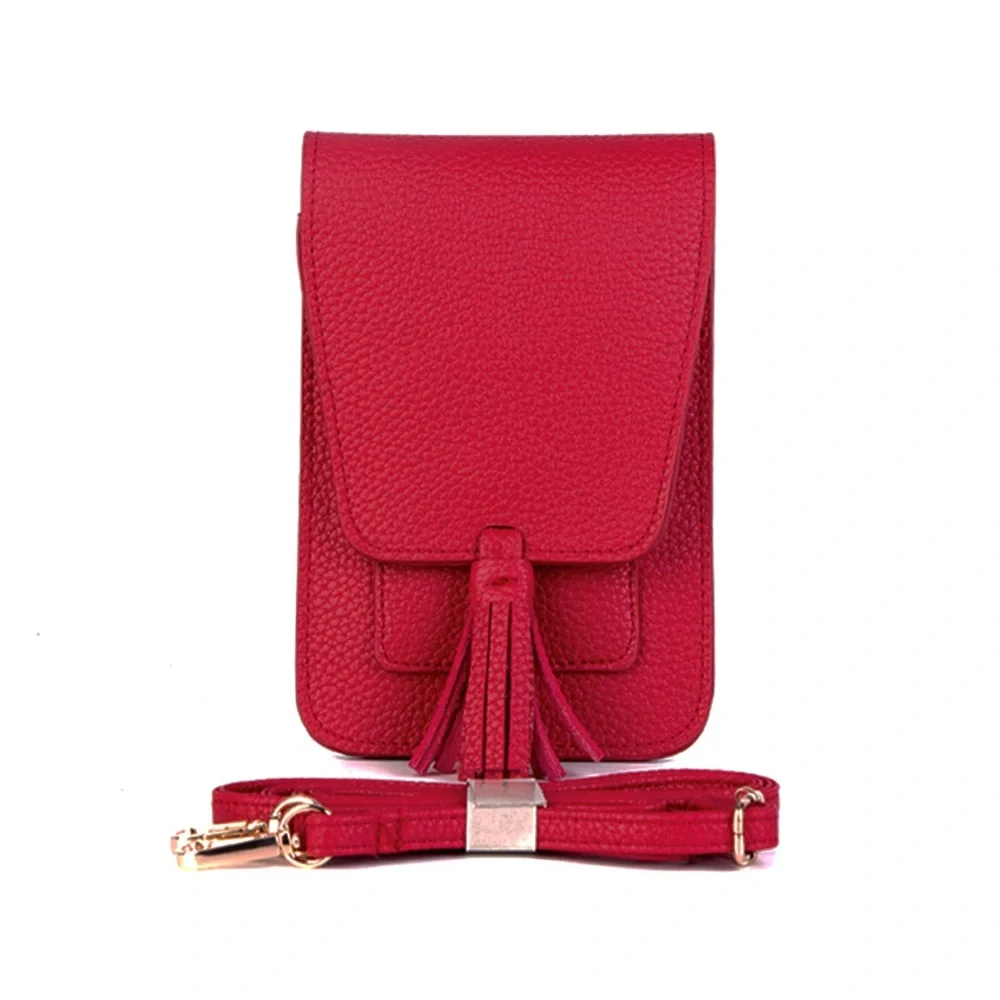 Vegan Leather Red Phone Wallet Bag